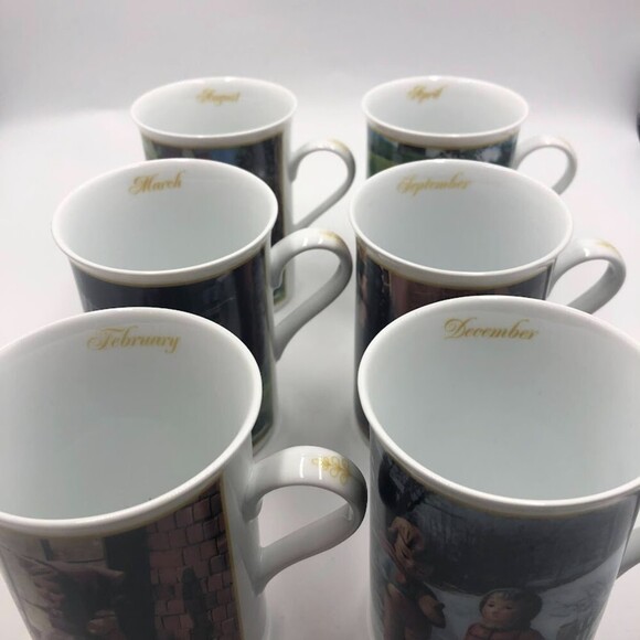 Vintage M. I. Hummel Danbury Mint Lot of 6 Porcelain Mugs Goebel Birth Months - Picture 6 of 9